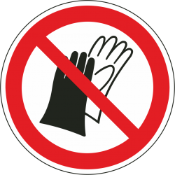 Handschoenen dragen verboden stickers