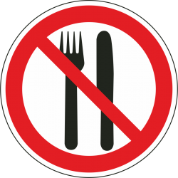 Eten en drinken verboden stickers