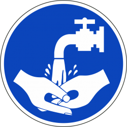 Handen wassen verplicht stickers