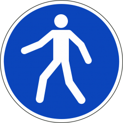 Verplichte doorgang voetgangers stickers