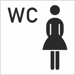 Dames wc stickers (met achtergrond)