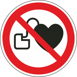 Verbod voor personen met pacemaker bordjes