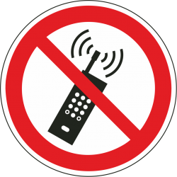 Mobiele telefoon verboden bordjes