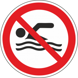 Verboden te zwemmen bordjes