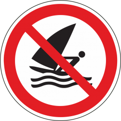 Verboden te windsurfen bordjes