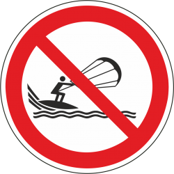 Verboden te kitesurfen bordjes