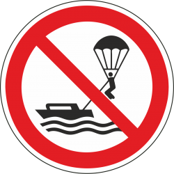 Verboden te parasailen bordjes