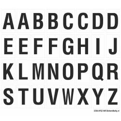 Alfabet letter stickers, wit - zwart