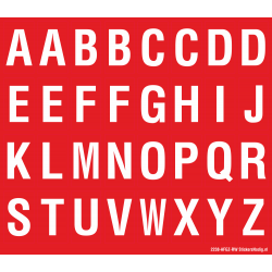 Alfabet letter stickers, rood - wit