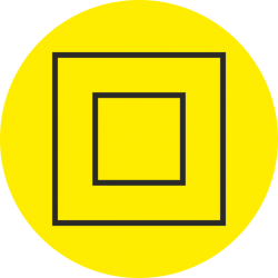 “Elektrische veiligheidsklasse 2” (geel) stickers