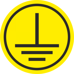 “Elektrische veiligheidsklasse 1” (geel) stickers
