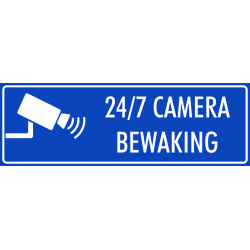 Camera bewaking 24/7 stickers (blauw)