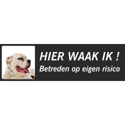 Argentijnse Dog 'Hier waak ik'-stickers (zwart, laag model)