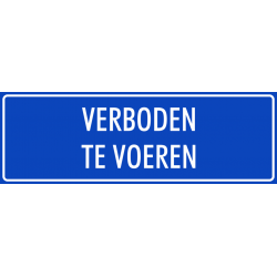 'Verboden te voeren' bordjes (blauw)
