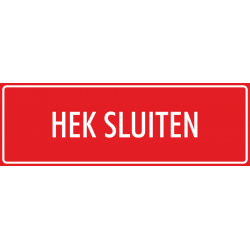 'Hek sluiten' stickers (rood)