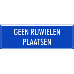 'Geen rijwielen plaatsen' stickers (blauw)
