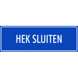 'Hek sluiten' stickers (blauw)