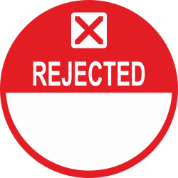 Rejected keuringsstickers beschrijfbaar