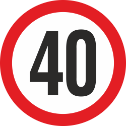 snelheidssticker 40 km (rood)