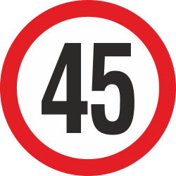 snelheidssticker 45 km (rood)