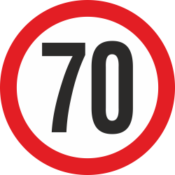 snelheidssticker 70 km (rood)