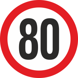 snelheidssticker 80 km (rood)