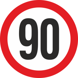 snelheidssticker 90 km (rood)