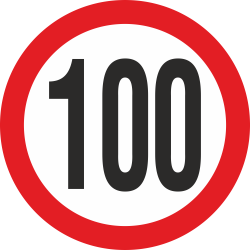 snelheidssticker 100 km (rood)