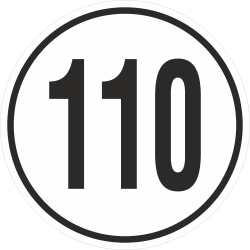 snelheidssticker 110 km (wit)