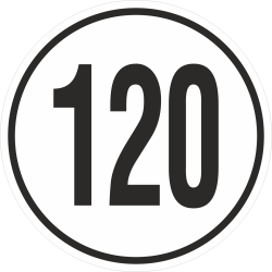 snelheidssticker 120 km (wit)