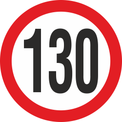 snelheidssticker 130 km (rood)