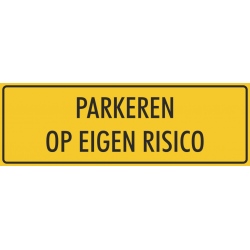 Parkeren op eigen risico stickers (geel)