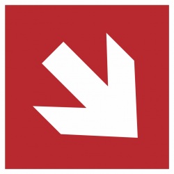 Richtingaanwijzing rechts omlaag stickers (rood)