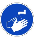Handen wassen verplicht ISO stickers