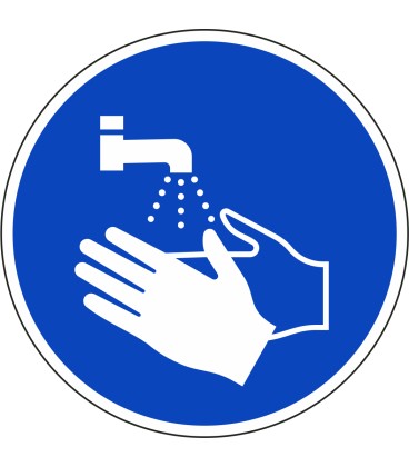Handen wassen verplicht ISO stickers