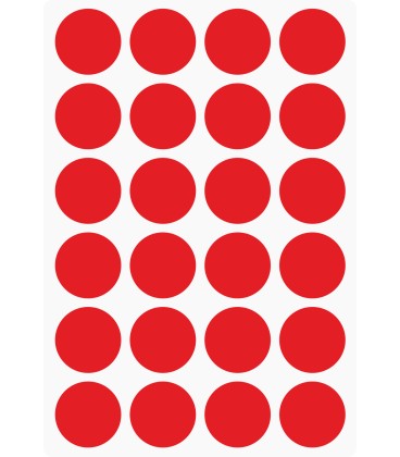 Markeringsstickers rond 25 mm op vel (24 stuks)