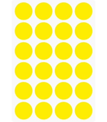 Markeringsstickers rond 25 mm op vel (24 stuks)