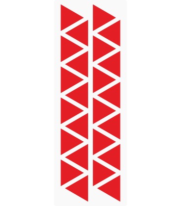 Markeringsstickers driehoek 25 mm op vel (24 stuks)