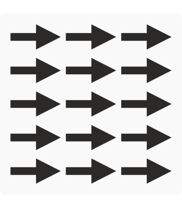 Markeringsstickers pijl 35 mm lang op vel (15 stuks)