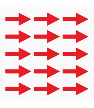 Markeringsstickers pijl 35 mm lang op vel (15 stuks)