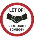 Vloersticker geen handen schudden (rond)