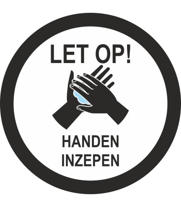 Handen inzepen (rond) sticker