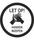 Handen inzepen (rond) sticker