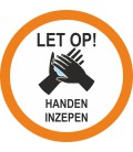 Handen inzepen (rond) sticker