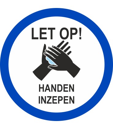 Handen inzepen (rond) sticker