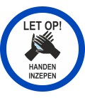 Handen inzepen (rond) sticker