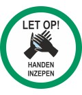 Handen inzepen (rond) sticker