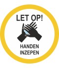 Handen inzepen (rond) sticker