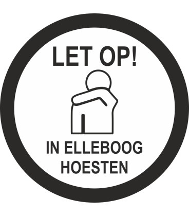 In elleboog hoesten (rond) sticker