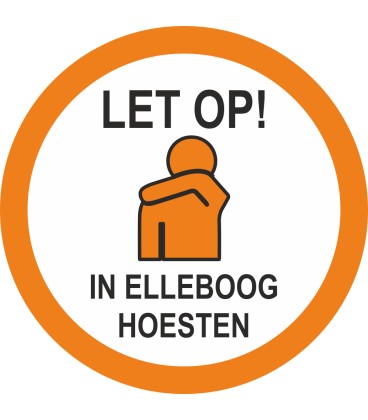 In elleboog hoesten (rond) sticker